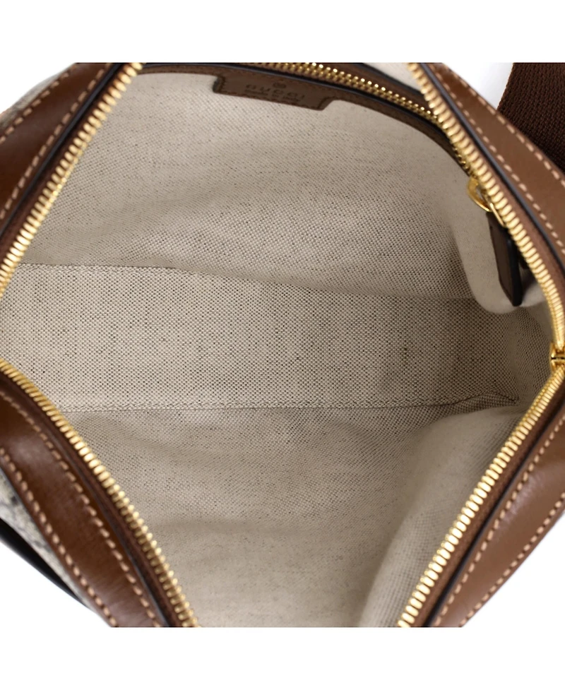 Pre-Owned Gucci Interlocking G Patch Messenger Camera Bag Gg Coated Canvas