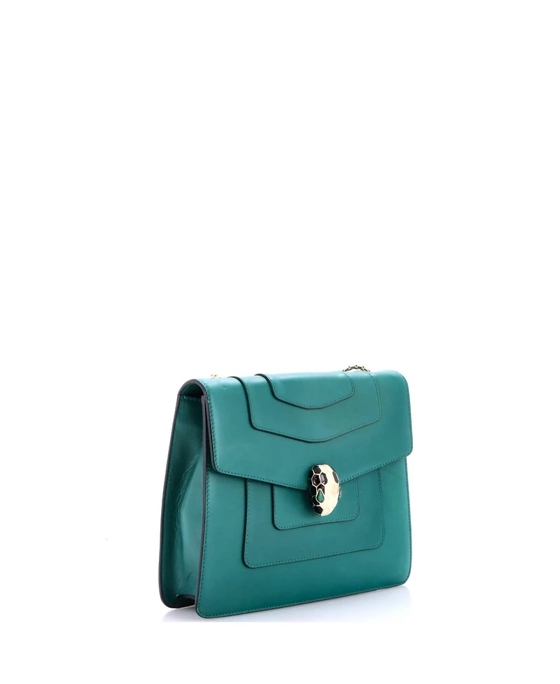 Pre-Owned Bvlgari Medium Serpenti Forever Square Shoulder Bag Leather