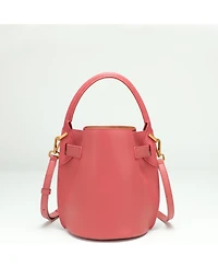 Susu Blair Leather Small Bucket Bag Women's Crossbody Purse with Belt Drawstring