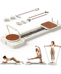 Fed Fitness Pilates Reformer Machine with Springs, Sitting Box and Jump Board, Heavy Steel Frame Fitness Equipment for Home and Studio