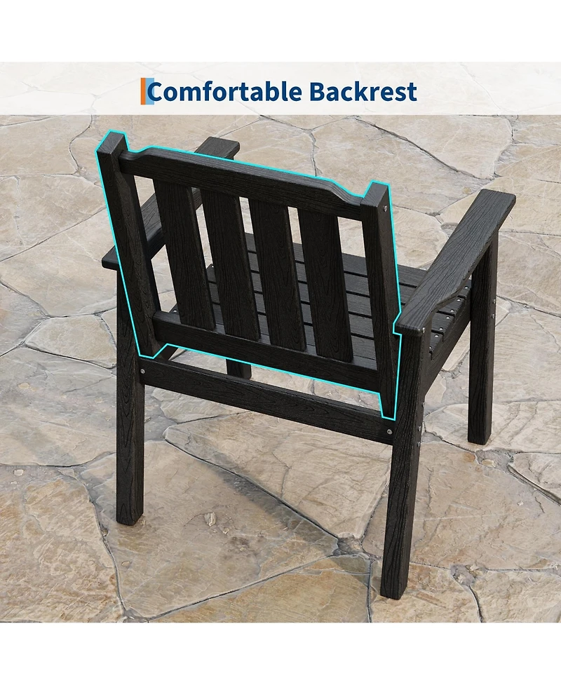 gaomon Outdoor Dining Chairs Set of 2 Patio Hdpe Garden with Ergonomic Wide Seat Waterproof Easy Maintain All-Weather Durable