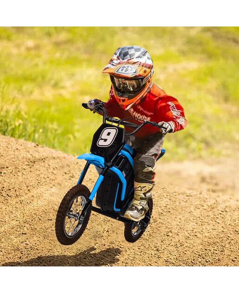 homfan 42.9x11.0x20.1 24V Kids Electric Ride-On Motorcycle, Remote Control, 350W Motor, Metal Frame, Outdoor Play