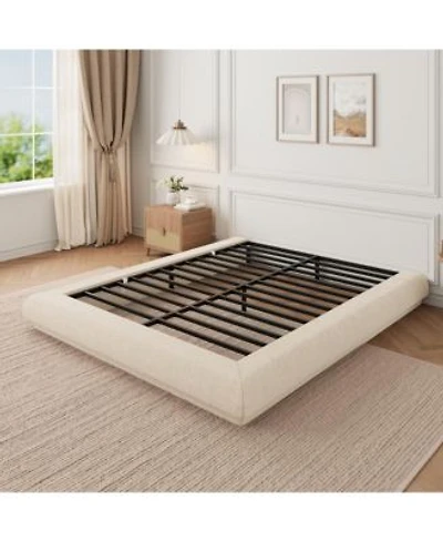 Cloud Upholstered Floating Platform Bed Frame Modern Floating Bed No Box Spring Required Easy Assembly Silent For Bedroom Use