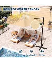 9-foot Off-Center Outdoor Umbrella-uv-Resistant, Large-Canopy Cantilever Patio Umbrella with Breathable Canopy, Ideal for Patios and Backyards