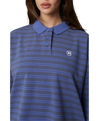Good For Nothing Women's Long Sleeve Striped Polo