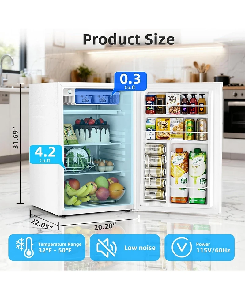Cowsar 4.5 Cu.Ft Compact Refrigerator with Freezer