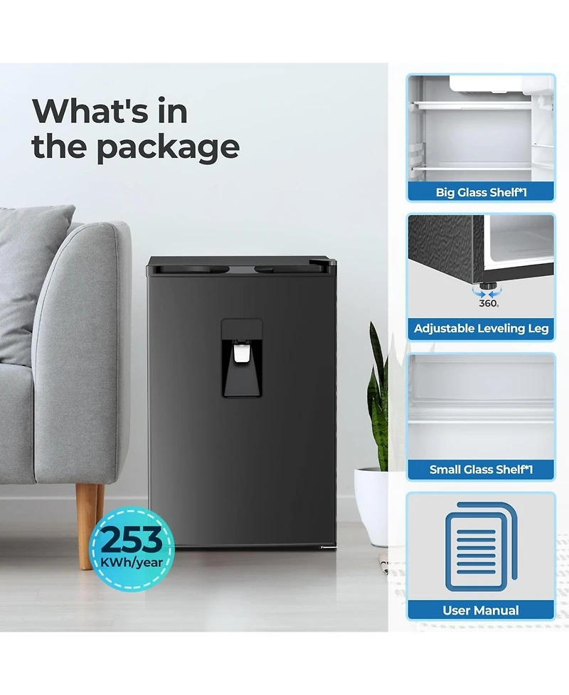 Cowsar 4.4 Cu.Ft Mini Fridge with Water Dispenser
