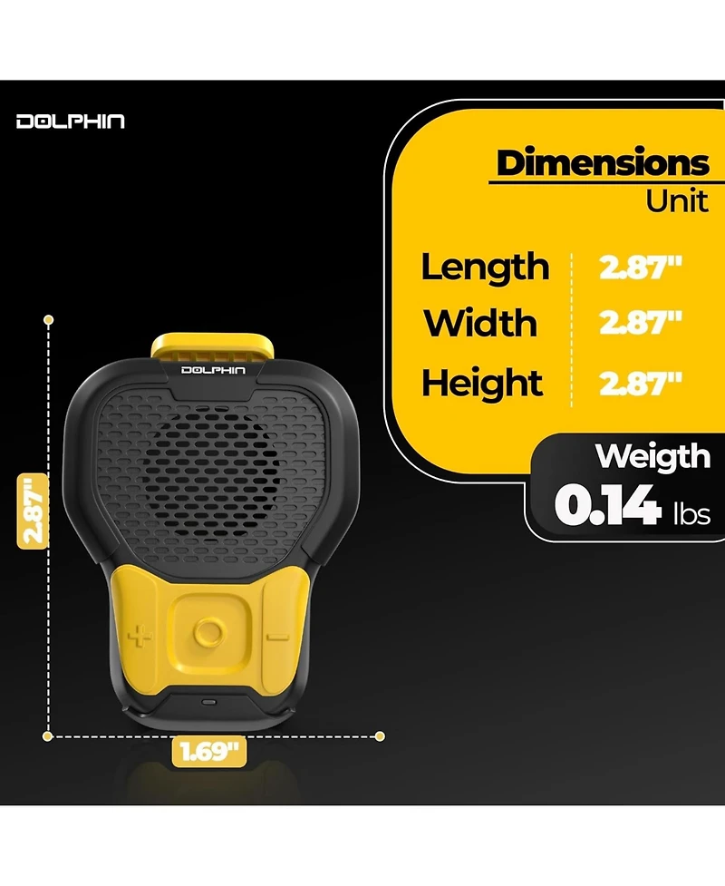 Dolphin Audio Clp-10 Magnetic Clip-On Mini Bluetooth Speaker with Built-in Mic for Hands-Free Use
