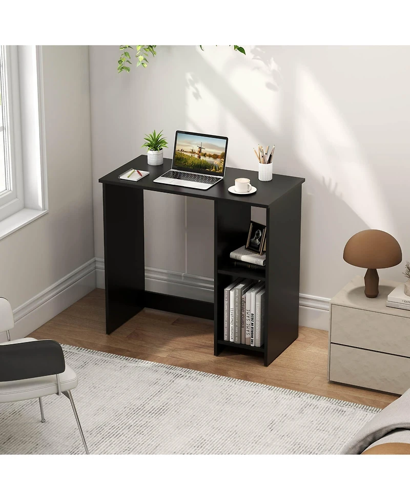 Costway 31.5" Small Computer Desk Home Office Study Writing Desk with 2 Compartments