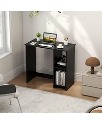Costway 31.5" Small Computer Desk Home Office Study Writing Desk with 2 Compartments