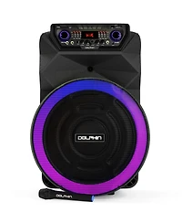 Dolphin BoxParty 18" Bluetooth Speaker System with Led Lights and Microphone Portable Dj Party Speaker