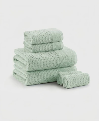 Madison Park Spa Waffle Jacquard Luxury Combed Cotton 6-Pc. Bath Towel Set