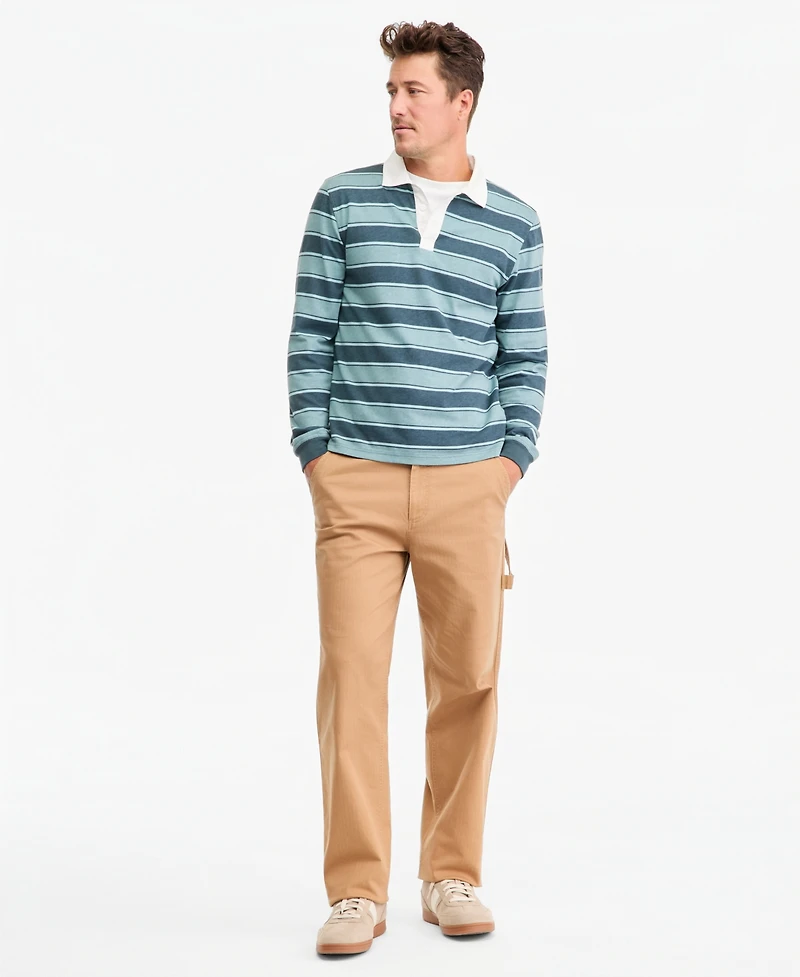 Sun + Stone Men's Long-Sleeve Striped Rugby Shirt, Macy's Exclusive