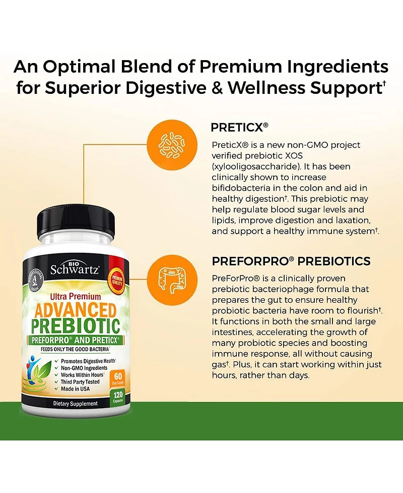 Prebiotics for Advanced Gut Health - Immune System Support