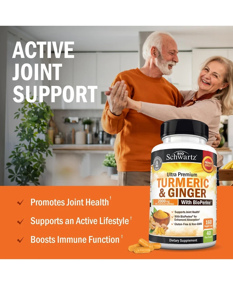 Turmeric & Ginger Supplement 2000mg, 160 ct