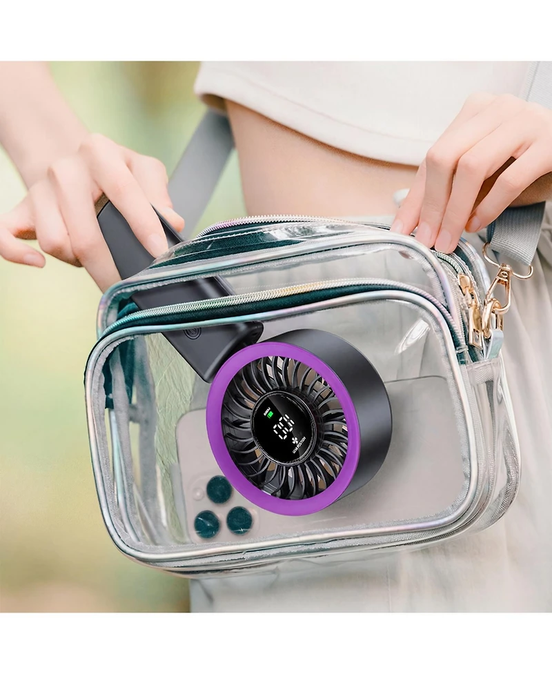 Cowin Handheld Portable Fan F30 4000mAh Rechargeable Battery Led Digital Display 100 Speed Wind Foldable Electric Personal Mini Travel