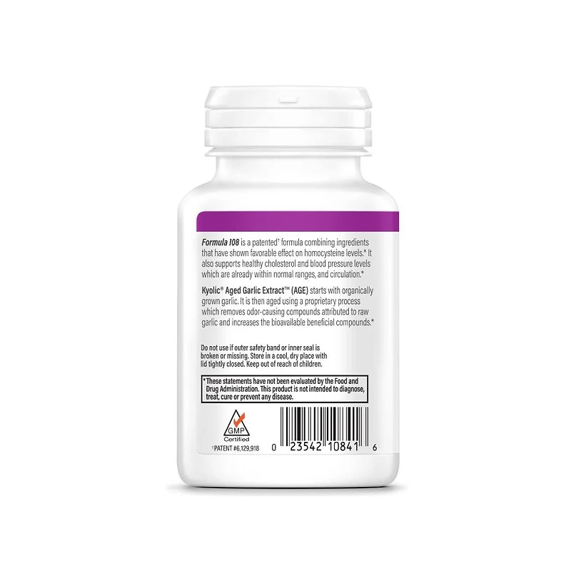 Kyolic Aged Garlic Extract Formula 108, Total Heart Health, 100 Capsules