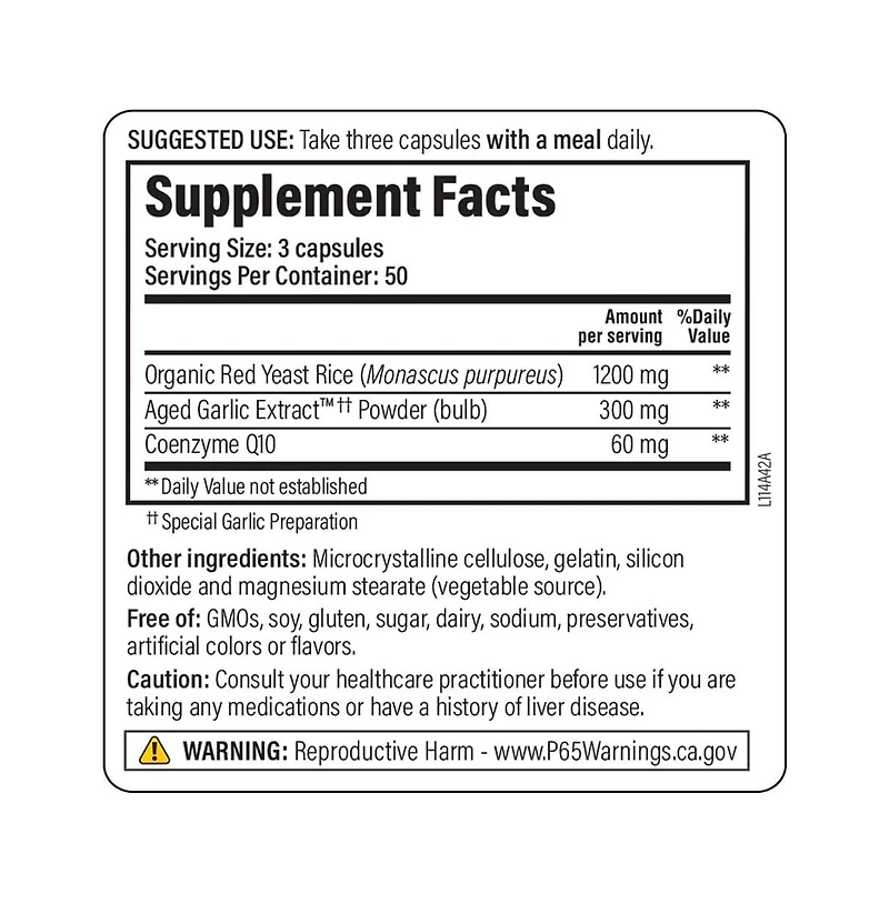 Kyolic Aged Garlic Extract Formula 114, Red Yeast Rice CoQ10, 150 Capsules