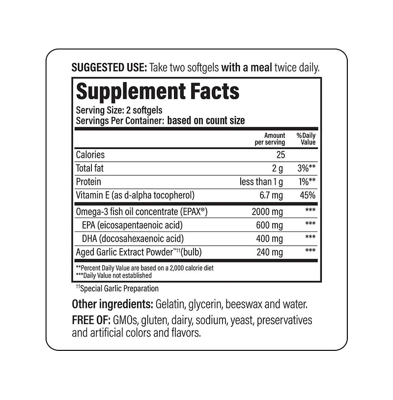Kyolic Aged Garlic Extract Formula 150, Cholesterol and Circulation Health, 90 softgels