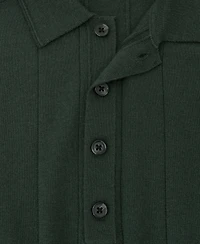 Reiss Men's Greyson Merino Wool Wide-Rib Polo Shirt