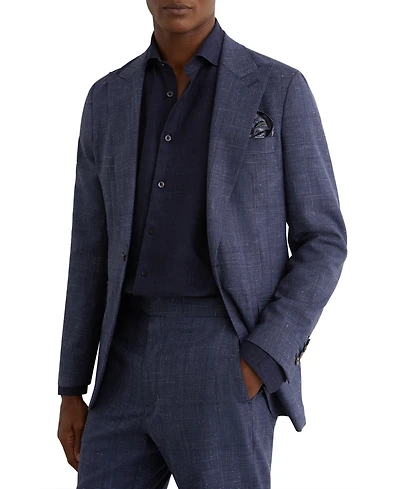 Reiss Men's Penso Wool-Blend Check Single-Breasted Classic-Fit Suit Blazer