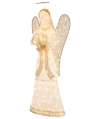 Glitzhome 63" Glittered Fabric Angel Decor