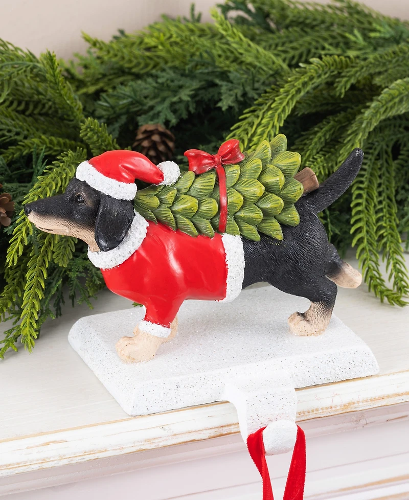 Glitzhome Dachshund Stocking Holders, Set of 2