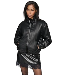 Dkny Women's Bubble Hem Moto Jacket