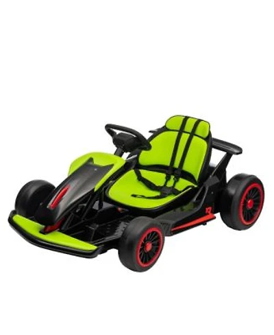 Homfan 49.6 X 26.6 X 11.0 Inch Kids Electric Drift Go Kart 24v Battery Powered Racing Kart With 10 Mph Speed 2 Motor For Outdoor Fun