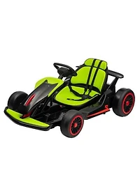Homfan 49.6 X 26.6 X 11.0 Inch Kids Electric Drift Go Kart 24v Battery Powered Racing Kart With 10 Mph Speed 2 Motor For Outdoor Fun