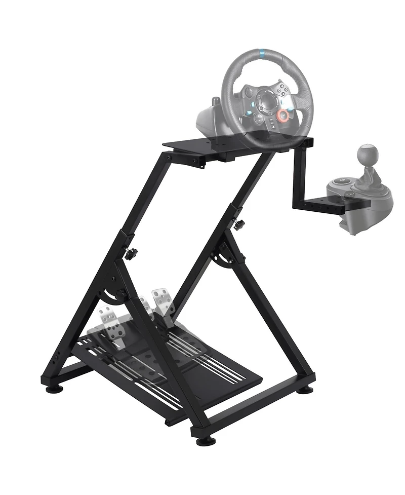 homfan 27.6in Foldable Racing Wheel Stand for G29 G920, Heavy Duty Steering Wheel Cockpit for Xbox PlayStation Pc Racing Simulator Games, Carbon Steel