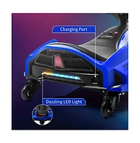 homfan Ride On Drift Kart, 24V Electric Go Kart with 180W Brushless Motors, Up to 7.5 mph Variable Speed Battery Powered Outdoor Ride On Toy for Kids