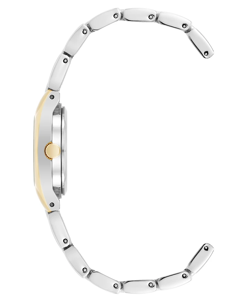 Anne Klein Women's Quartz Round Silver Dial Two-Tone Alloy Metal Bracelet Watch 24mm x 29mm