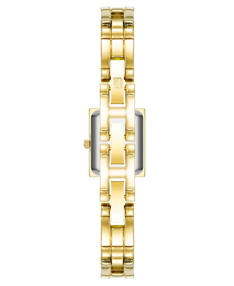 Anne Klein Women's Quartz Rectangle Gold-Tone Alloy Metal Bracelet Watch 28mm x 16.3mm