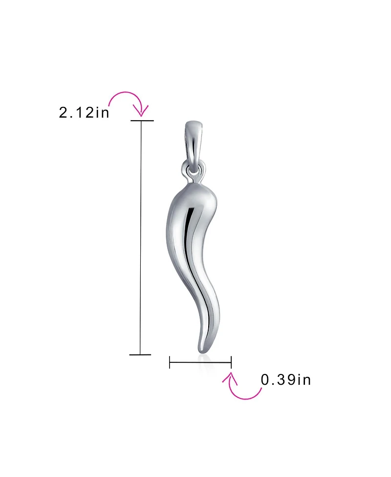 Bling Jewelry Amulet Italian Horn Pendant Necklace For Women Sterling Silver