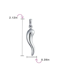 Bling Jewelry Amulet Italian Horn Pendant Necklace For Women Sterling Silver