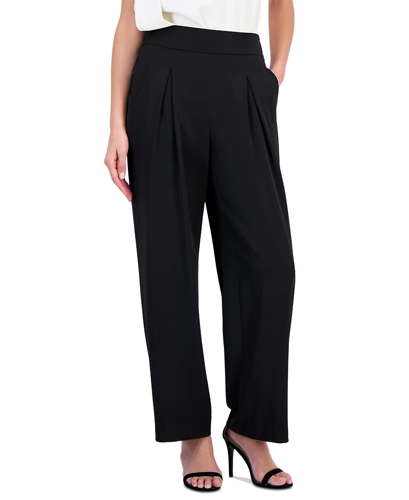 Anne Klein Petite Pleated Wide-Leg Pull-On Pants