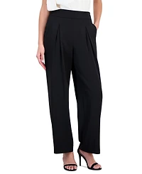 Anne Klein Petite Pleated Wide-Leg Pull-On Pants