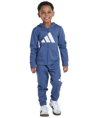 adidas Boys' 2T-7 Long-Sleeve Full-Zip Jacket and Pants, 2-Piece Set