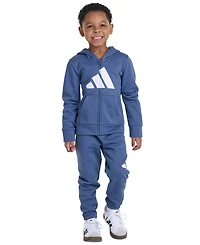 adidas Boys' 2T-7 Long-Sleeve Full-Zip Jacket and Pants, 2-Piece Set