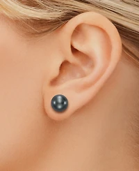 Macy's Saltwater Tahitian Pearl (9-10mm) Stud Earrings in 14k White Gold