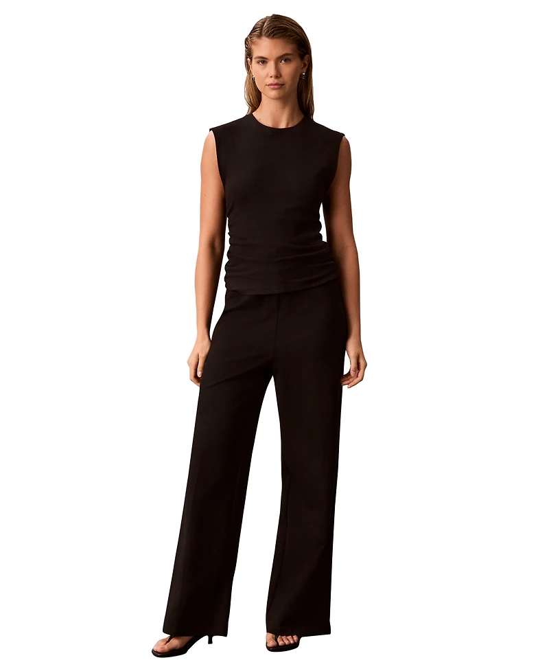 Calvin Klein Women's Side Ruched Sleeveless T-Shirt
