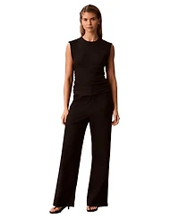 Calvin Klein Women's Side Ruched Sleeveless T-Shirt