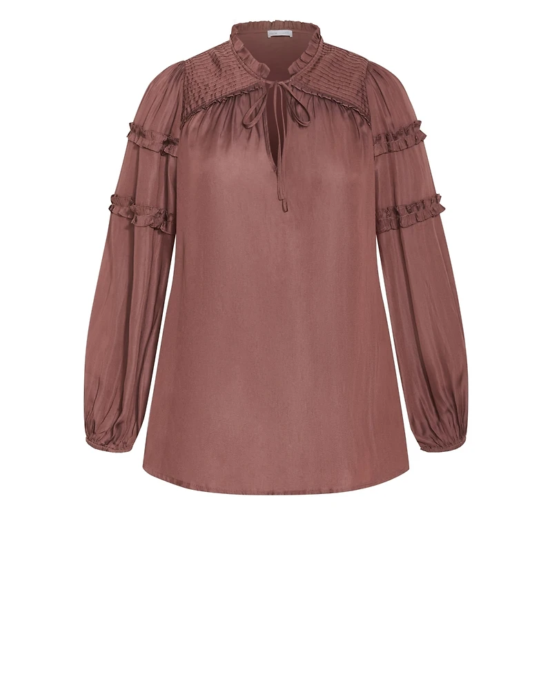 City Chic Women's Drama Queen Long Sleeve Shirt