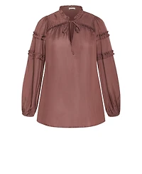 City Chic Women's Drama Queen Long Sleeve Shirt
