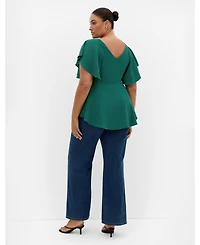 City Chic Women's Romantic Mood Peplum Top