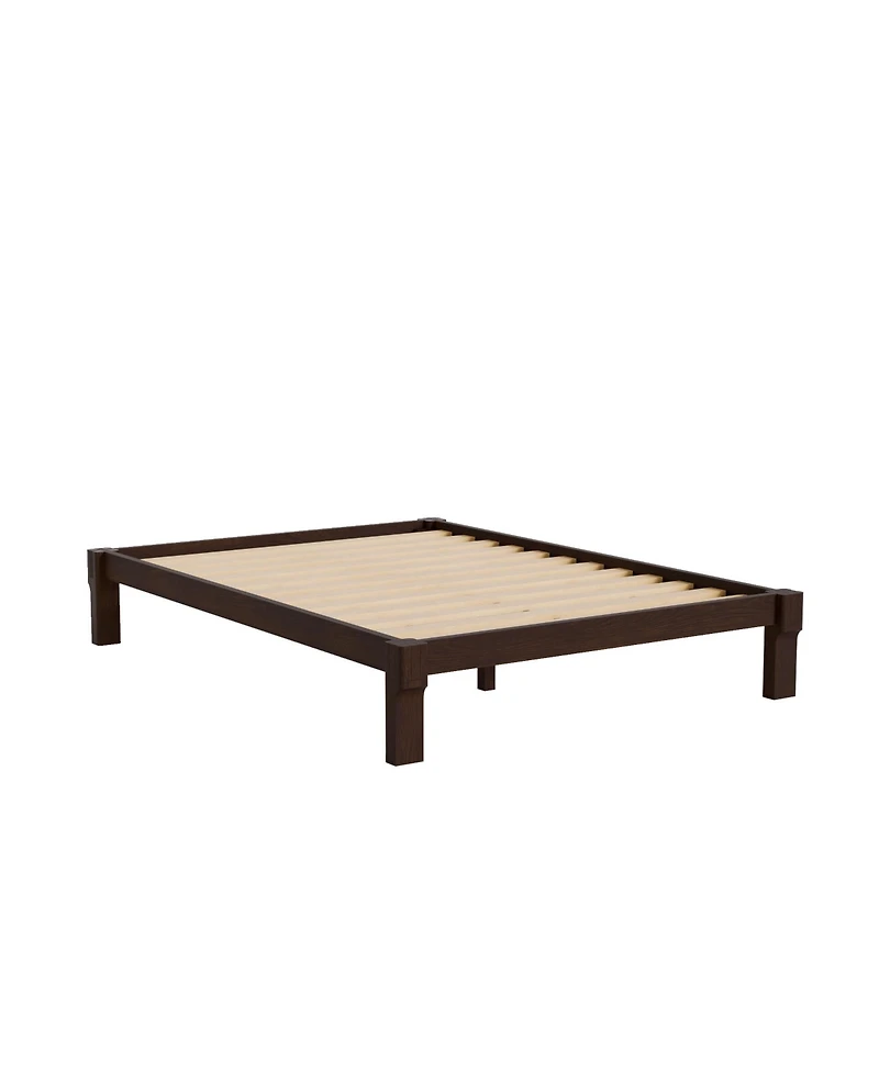 Flexipot Kana Japanese Joinery Solid Wood Platform Bed Frame with Slat Support