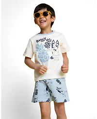 Bluey Boys' 2T-4T Hawaiian Shirt, Tee and Shorts Set