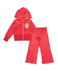 Strawberry Shortcake Girl's (5-12) Velour Hoodie and Pants Set
