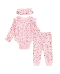 Harry Potter Baby Girls Hedwig ( new born to 24 M ) Bodysuit and Pants Set with Headband